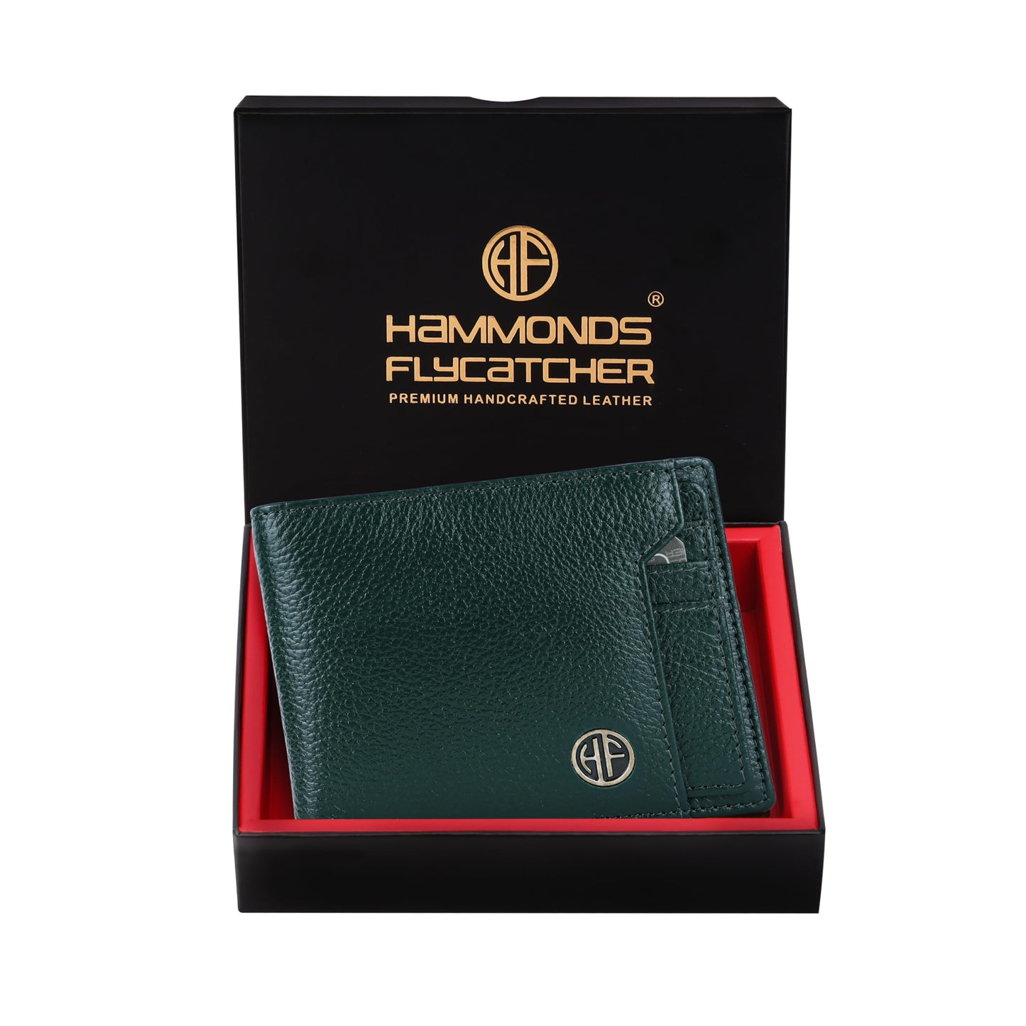 HAMMONDS FLYCATCHER Wallet for Men Leather Original, Mens Wallet, Leather Wallets for Men Stylish, Bi-Fold Wallets for Man, 6 Card Slots, Easy Access Card Slots, Coin Pocket, Gift for Mens - Green