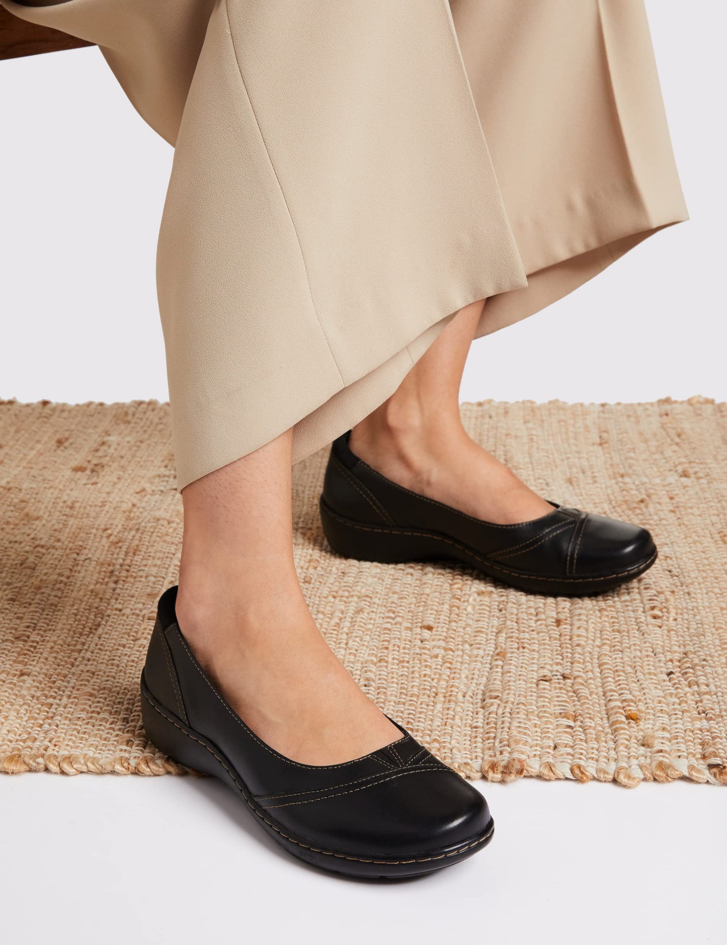 Clarks Women's Cora Eliza Black Leather Pumps-3.5 UK (26159585