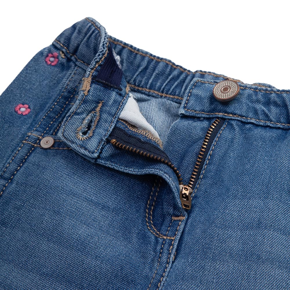 Hopscotch Girls Relaxed Fit Jeans in Blue Color For Ages (2-3 Years)