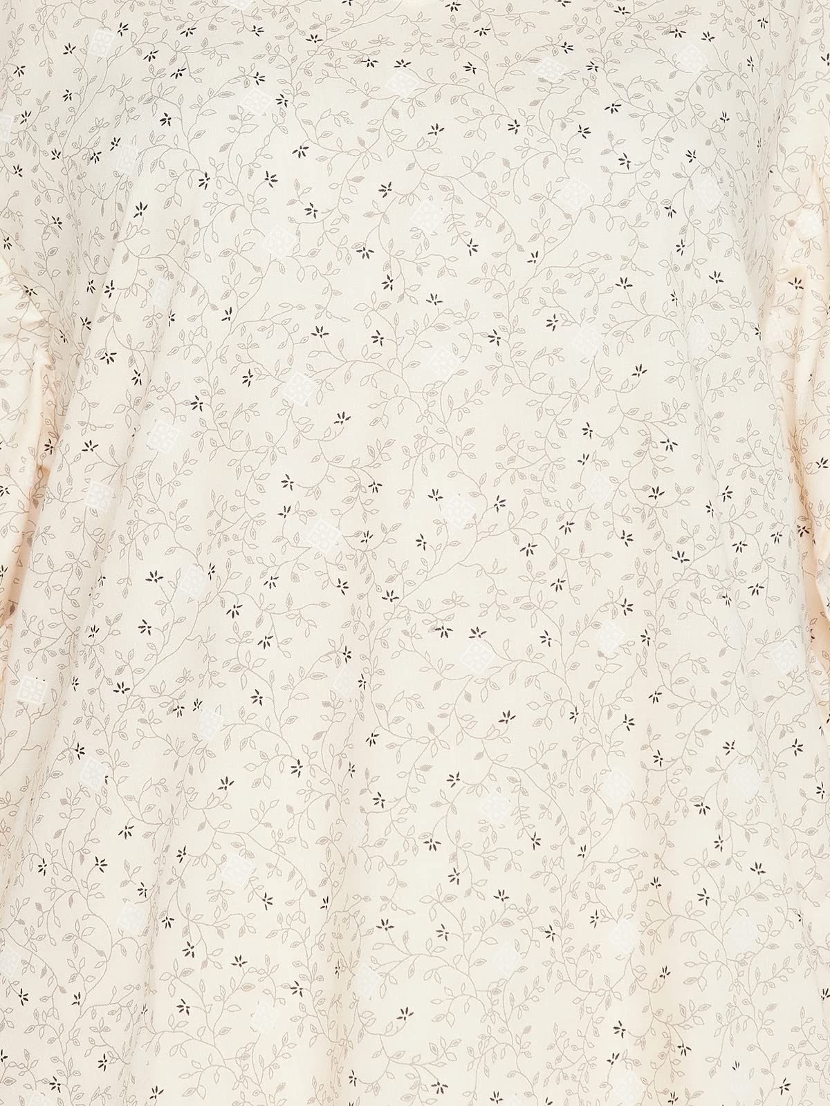 Clovia Women's Cotton Pretty Florals Kaftan Top & Short Set(LS0607P24_Beige_XL)