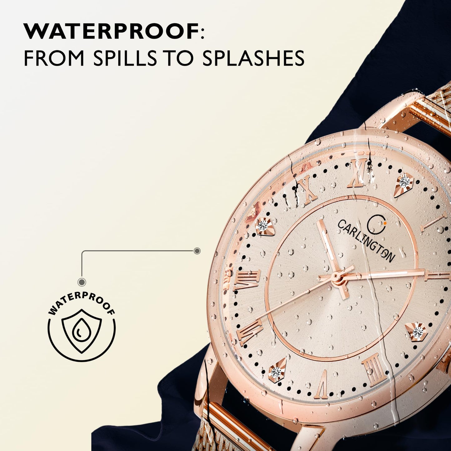 Carlington Gold-Plated Analog Dial Women's & Girl's Watch(Rose Gold Dial Rose Gold Colored Strap)