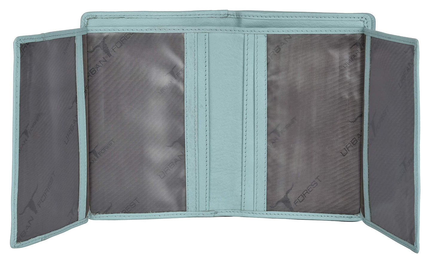 URBAN FOREST Arya Pastel Blue Leather Wallet for Women