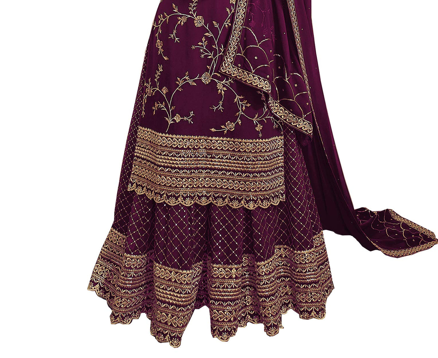 RUDRAPRAYAG Women's Georgette Maxi Gown (4902-WNE_Pink_Free Size)