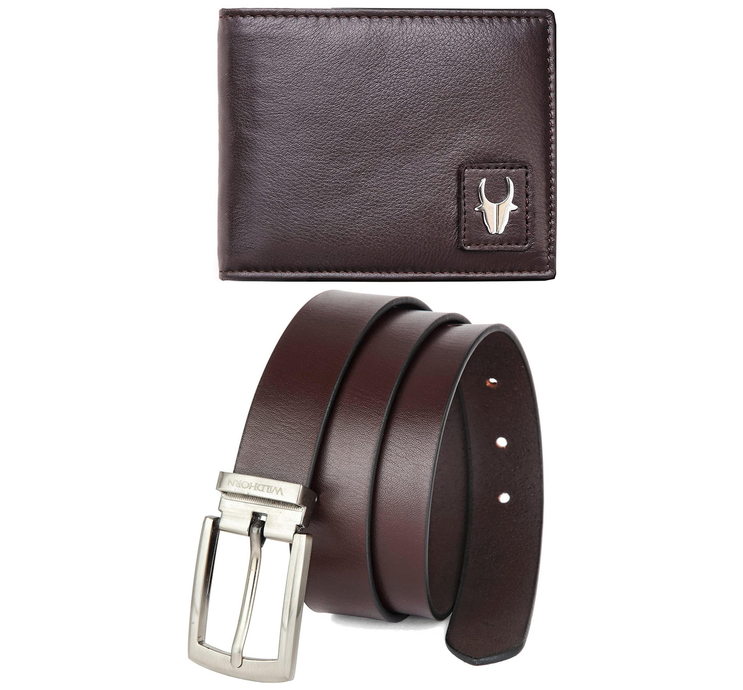 WildHorn Brown Wallet & Belt Combo for Men