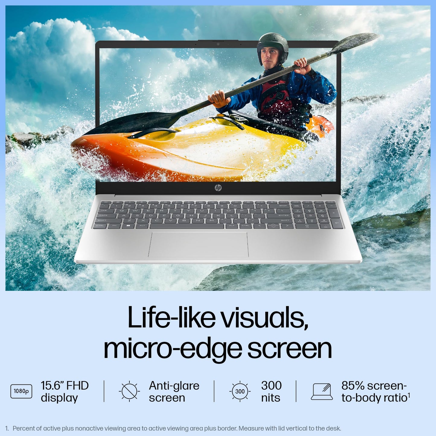 HP 15, Intel Core Ultra 5 125H Laptop (16GB DDR5,1TB SSD) IPS, Anti-Glare, Micro-Edge, 15.6''/39.6cm, FHD, Win11,M365,Office24, Silver,1.65kg, FHD Camera w/Privacy Shutter & TNR, Backlit, fd1255TU