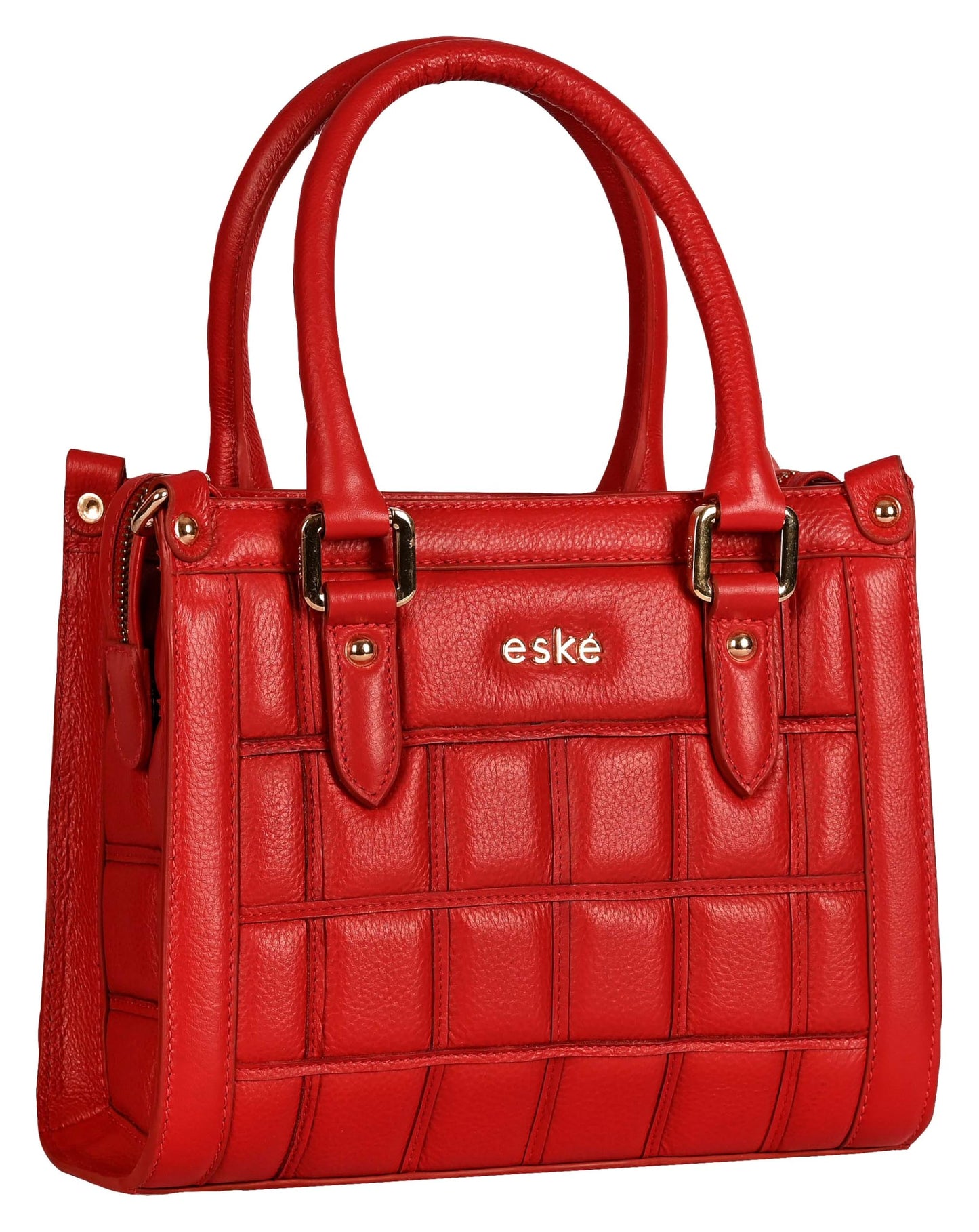 eske Viviana Leather Handbag for Women | Genuine Cosmos Leather Shoulder Bag | Detachable Sling Strap | Zip & Slip Pockets | Adjustable Crossbody Tote for Daily, Office & Casual Use