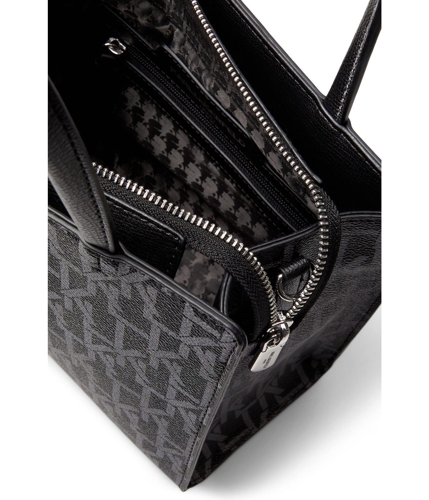 KARL LAGERFELD Paris Maybelle Satchel Black/Slate One Size, Black/Slate, One Size