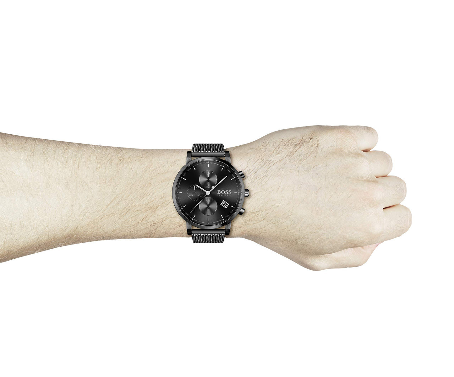 Hugo Boss Stainless Steel Montre Integrity Analog Black Dial Men Watch-1513813, Black Band