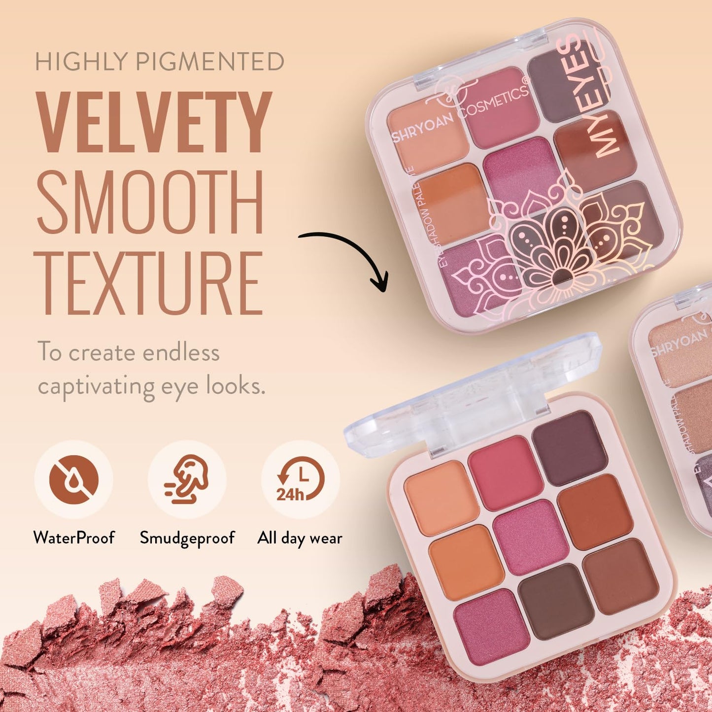 Shryoan Long Lasting My Eyes Up Matte & Shimmer Eyeshadow Palette| Matte Finish| Highly Pigmented| Smudge Proof (Multicolor) (18 Gram) (Shade 01)