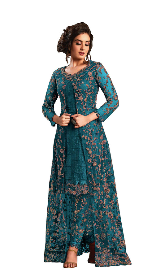 RUDRAPRAYAG Women's Anarkali Long Gown (4592-D_Rama_Free Size)