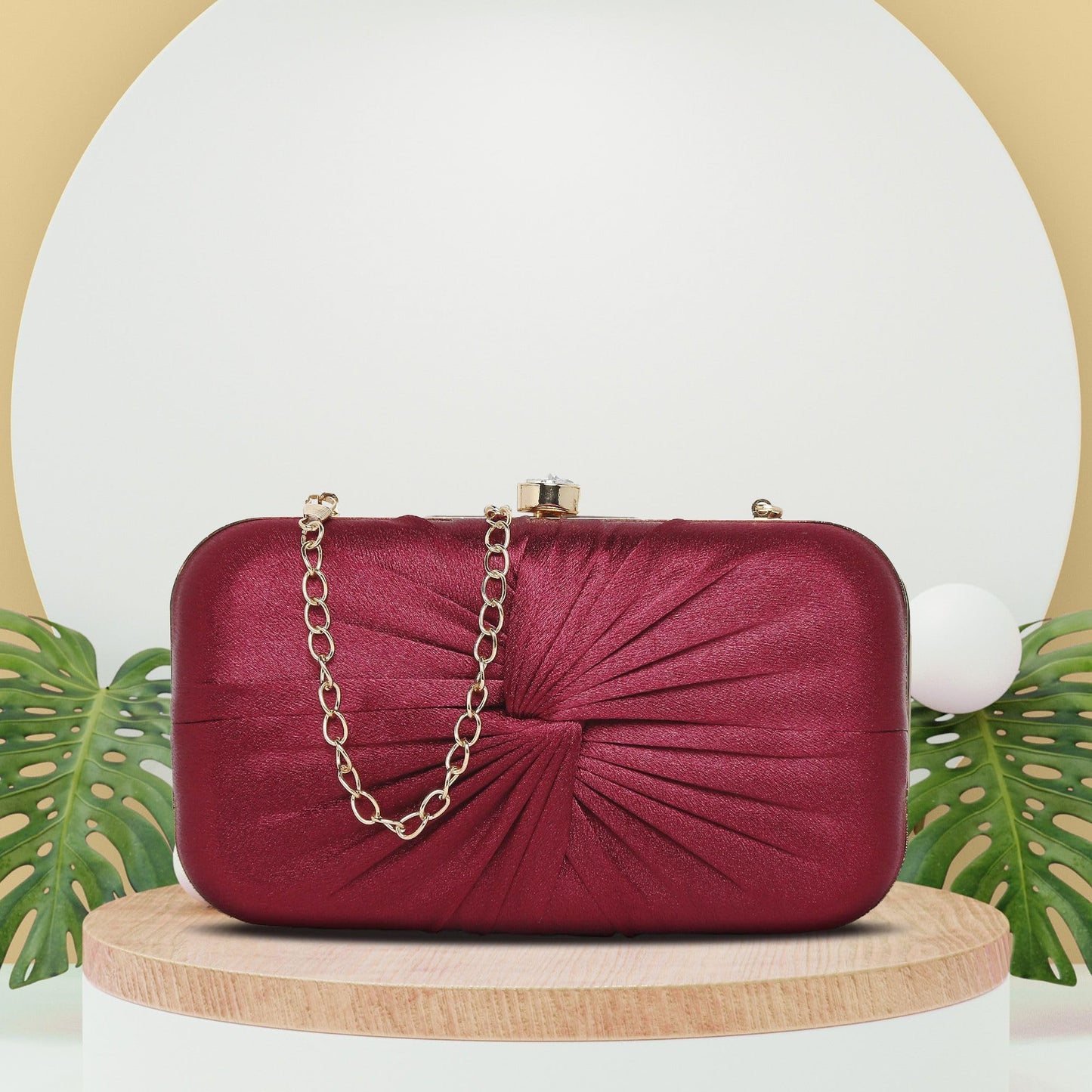 Lavie Women's Oval Frame Clutch | Detachable Chain Sling Strap | Ladies Purse Wallet