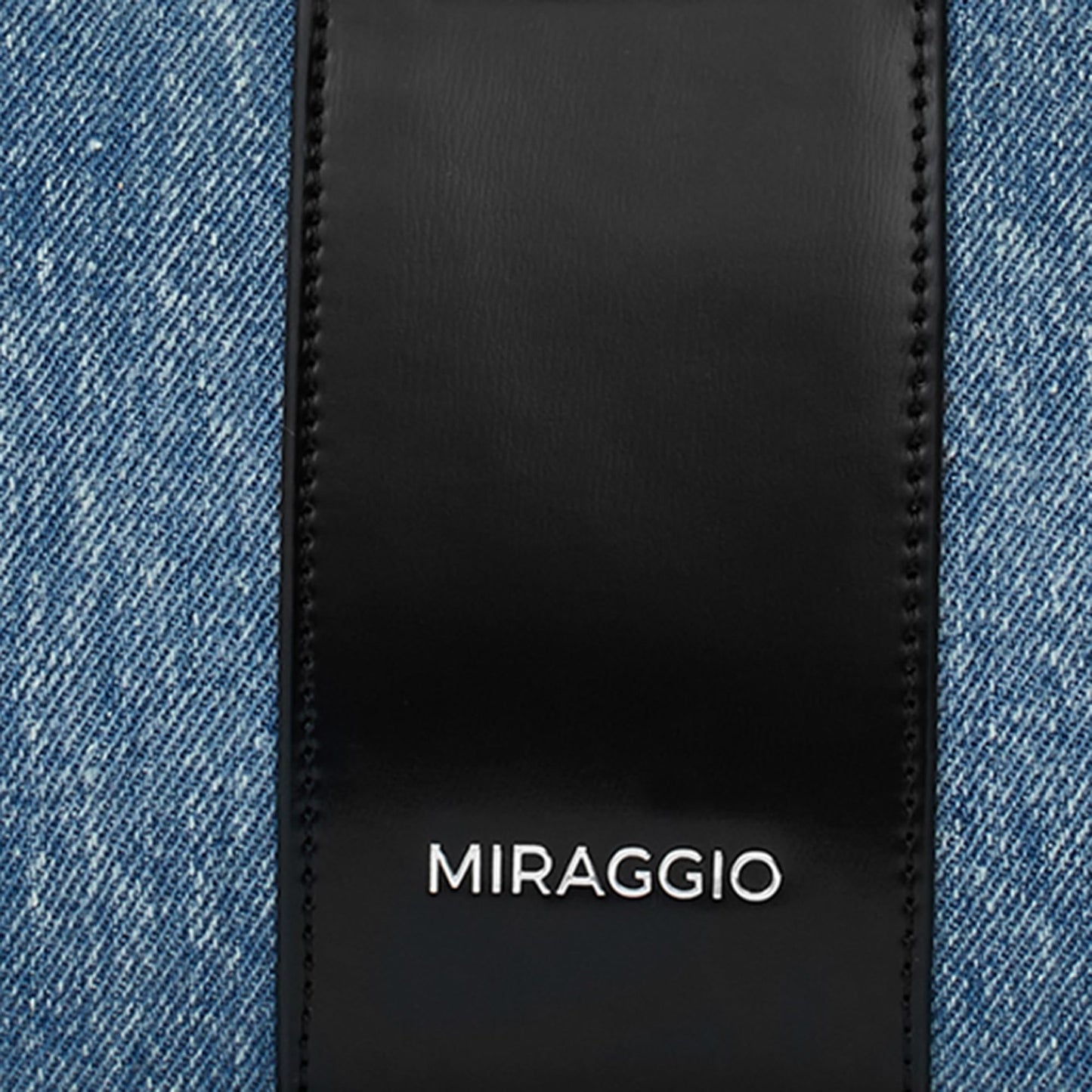 Miraggio Bella Denim Shoulder Bag with Adjustable & Detachable Sling/Crossbody Strap for Women (Denim & Black)