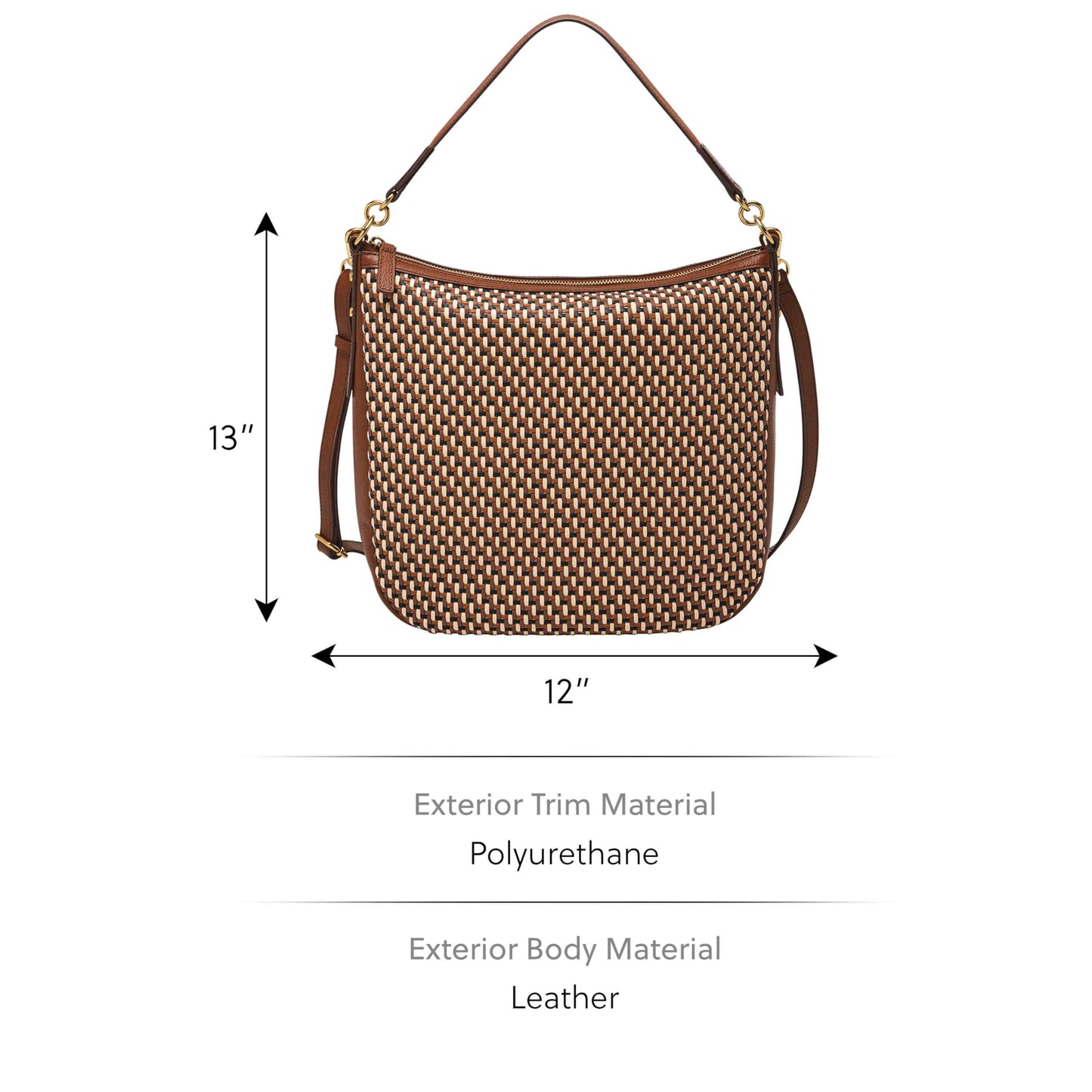 Fossil Women's Jolie Brown Hobo Bag ZB11114249