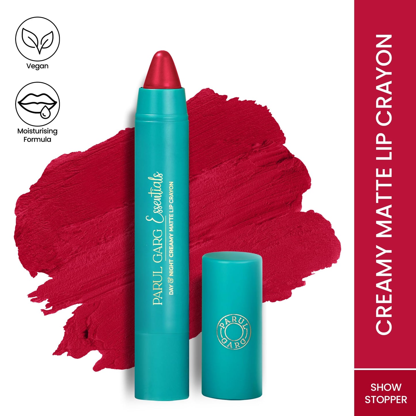 Parul Garg Beauty Creamy Matte Lip Crayon | Soft Matte & Hydrating Formula with Almond Oil & Vitamin E | Rich Pigment & Comfortable Wear | 100% Vegan (Show Stopper 12)