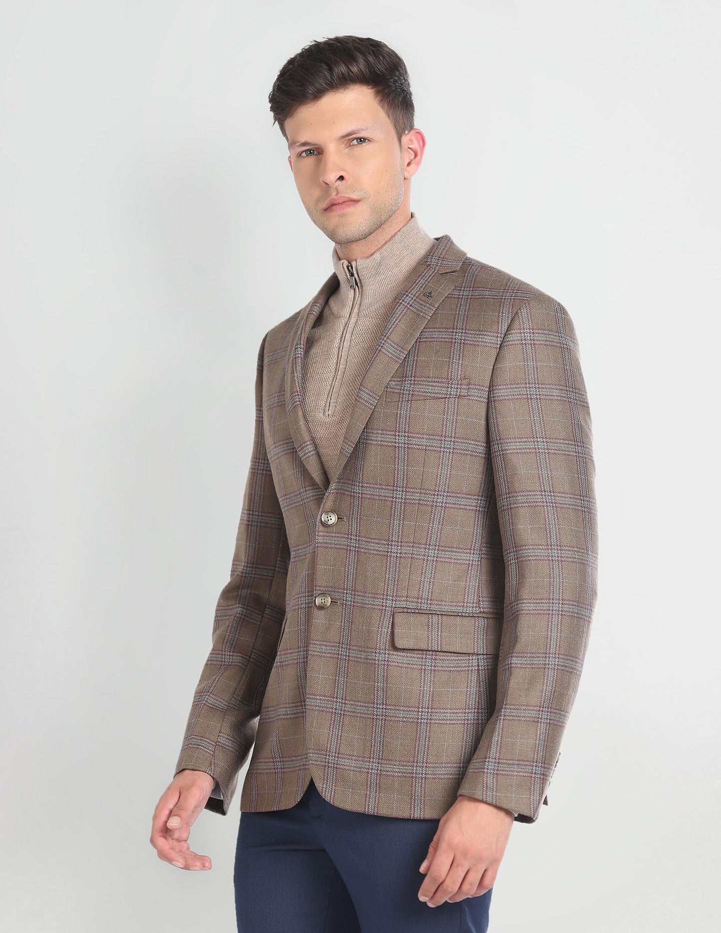 Arrow Men's Single Breasted Regular Blazer (ARAGBZ5073_Brown