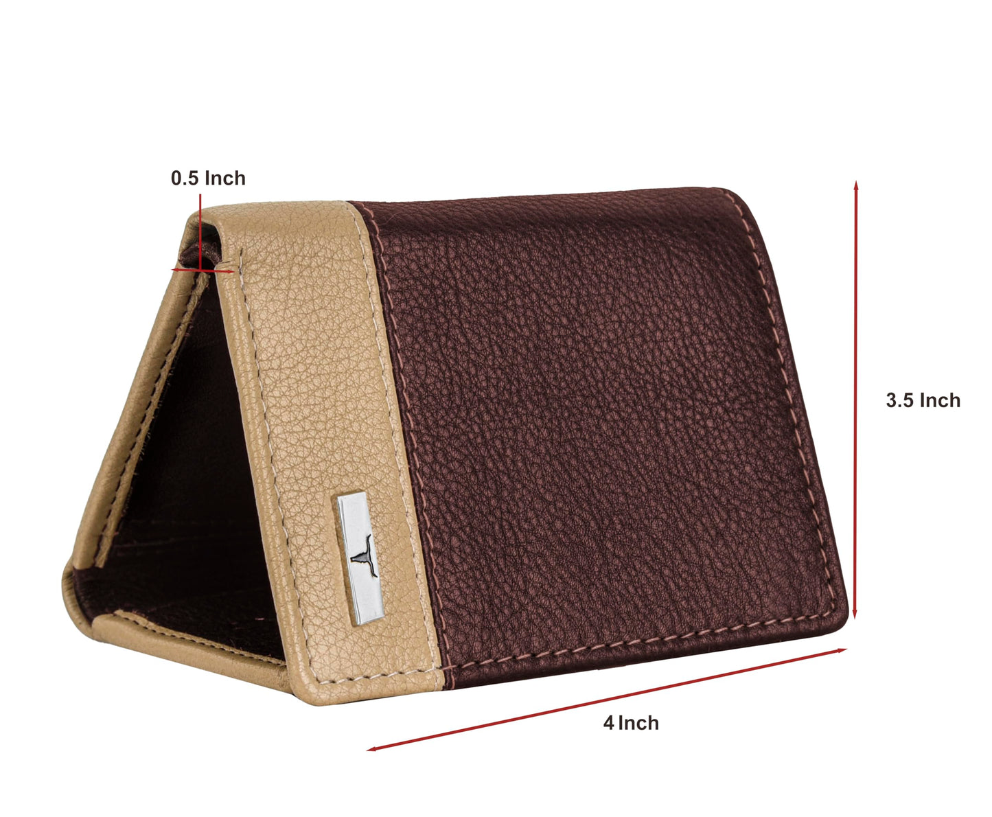 URBAN FOREST Travis Brown/Beige Leather Wallet for Men