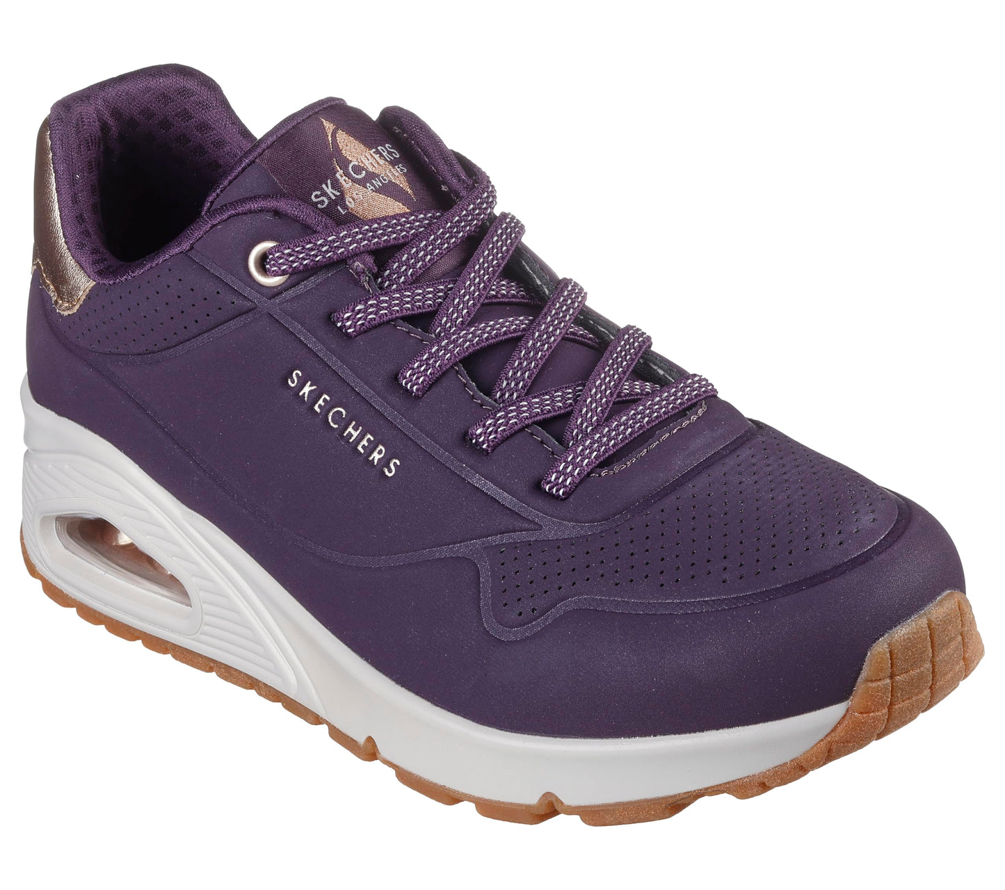 Skechers Womens UNO - Shimmer Away Dark Purple Lifestyle Lace Up Shoe