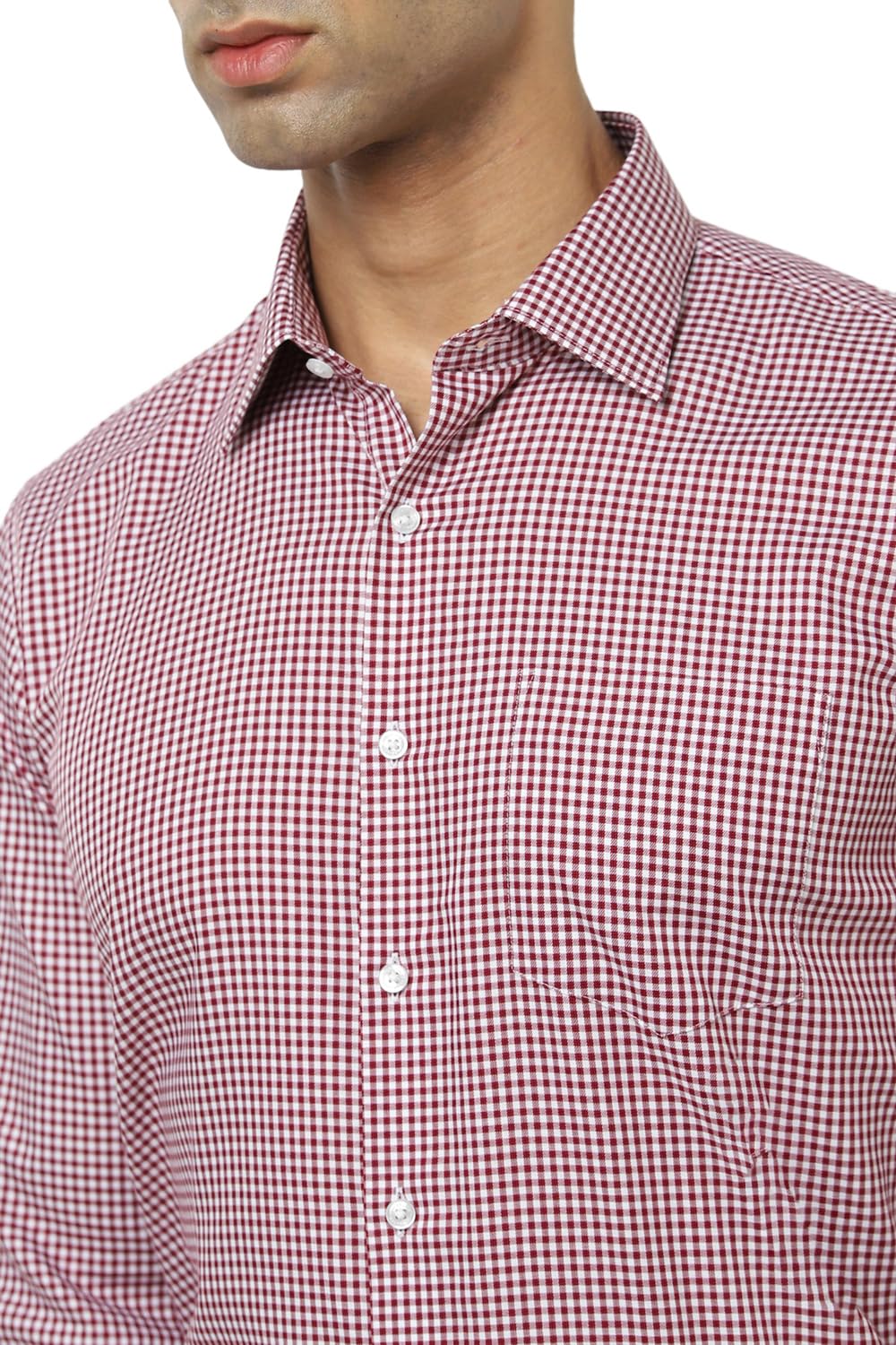 Van Heusen Men's Slim Fit Shirt (VHSFFSLBJ70970_Maroon 40)