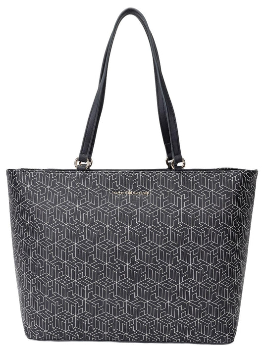 Tommy Hilfiger Logo Blue Pu Tote Bag