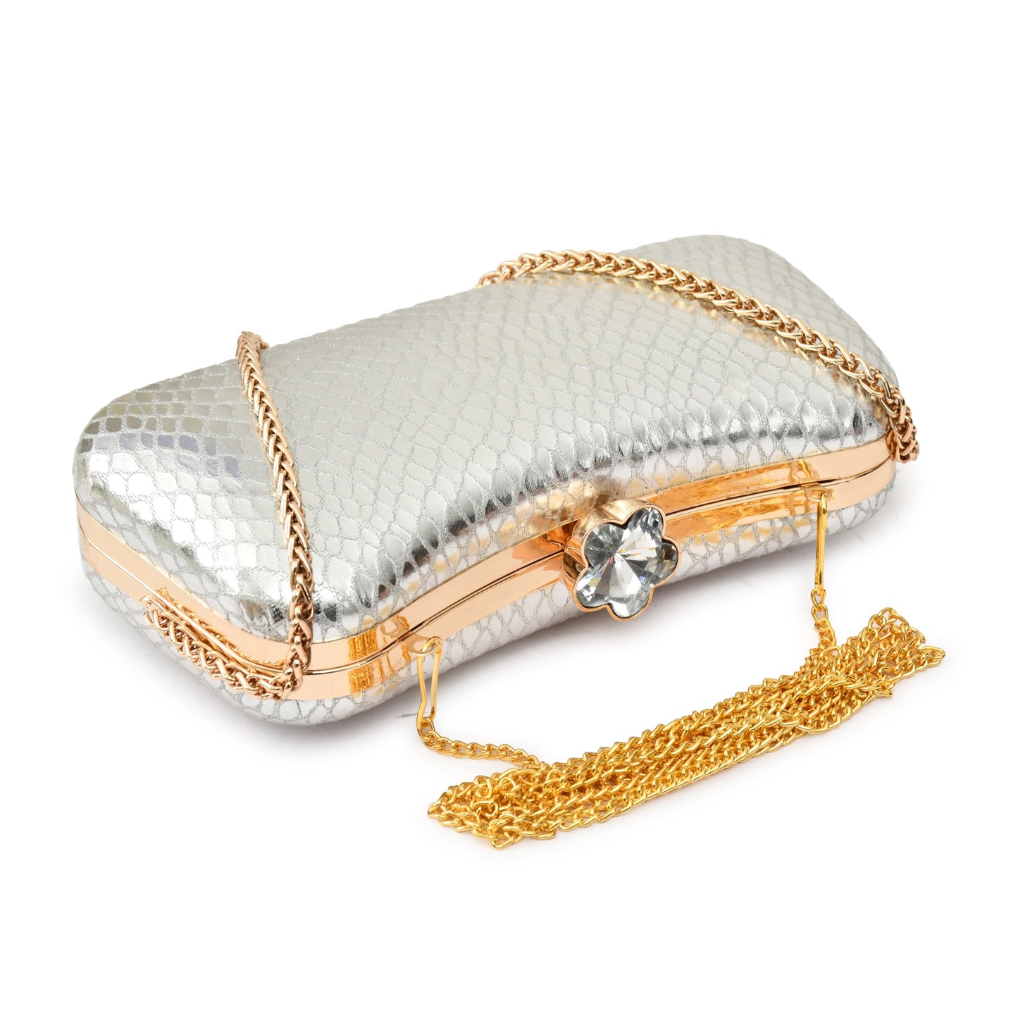 For The Beautiful You Silver Women's Clutch (AM-126)