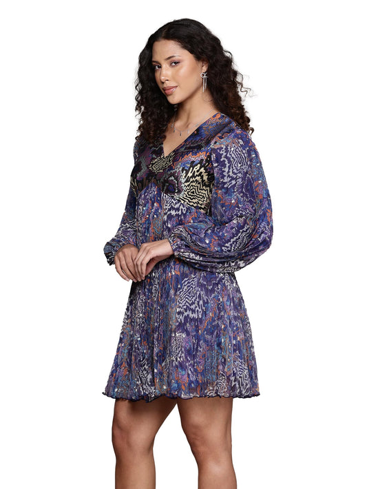 Label RITU KUMAR Blue Leora Short Dress