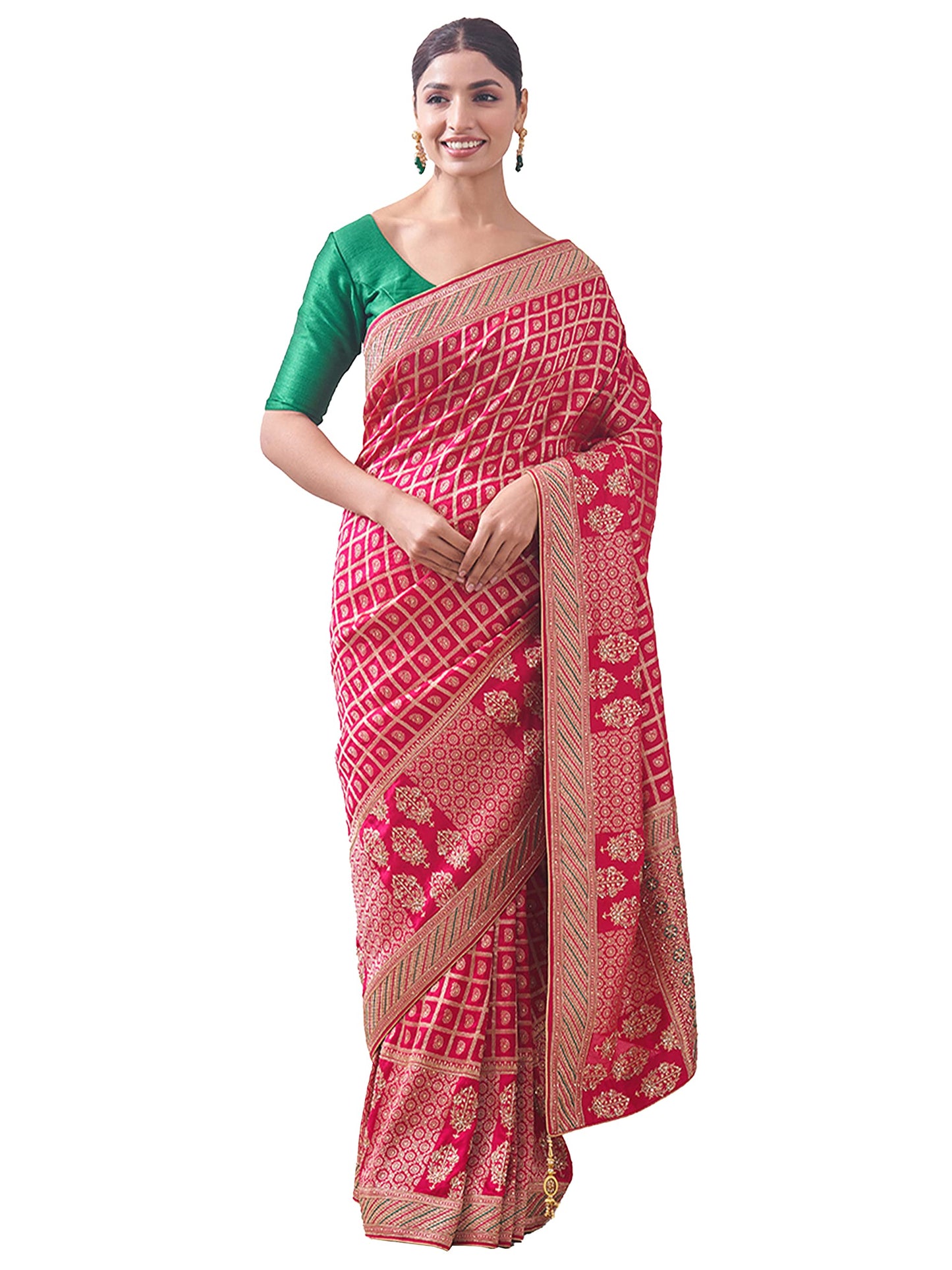 MOHEY Women's Premium Art Silk Zari Embroidered Saree