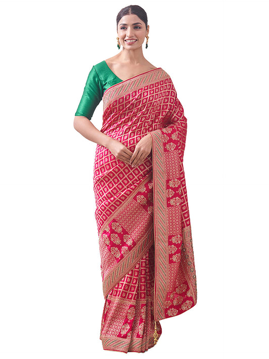 MOHEY Women's Premium Art Silk Zari Embroidered Saree