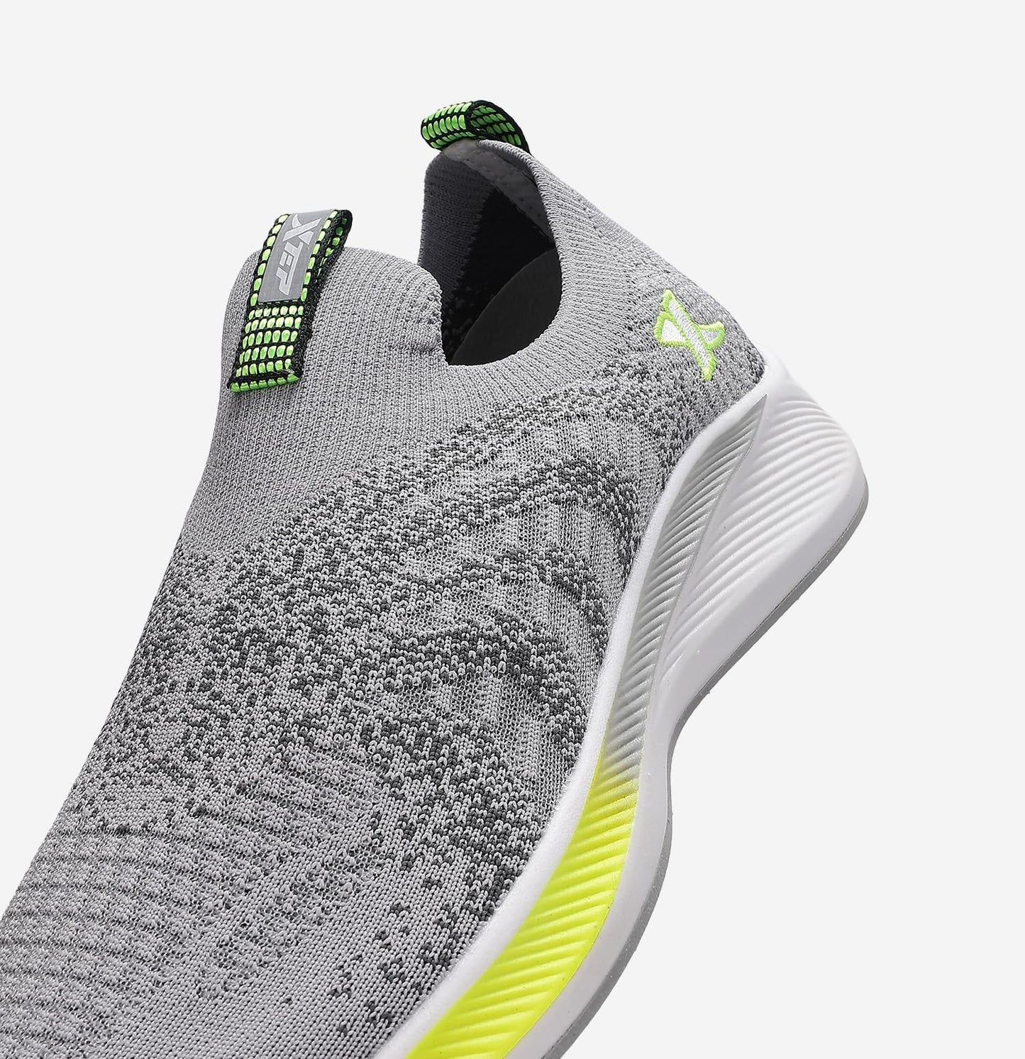 XTEP Running Shoes for Men Mass Life Series Lightweight with Airgel Insole for Superior Shock Absorption(Lt. Grey,Size 8)