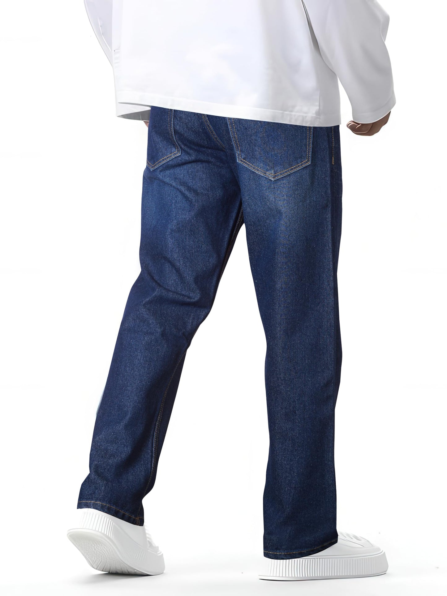 RIG BONE Men's Fashionable Non Lycra Baggy FIT Jeans (in, Numeric, 32, Plus, Nevy Blue)
