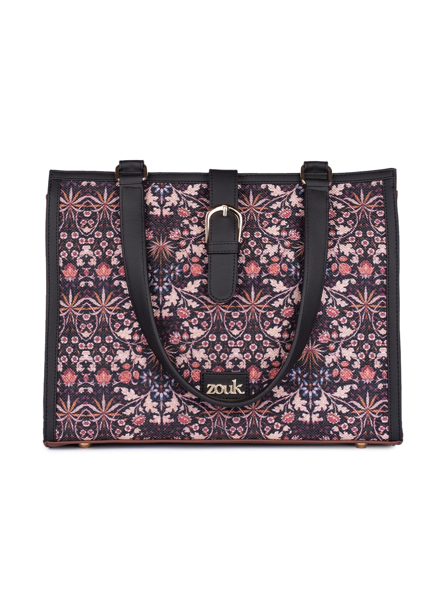 ZOUK Rhea Kapoor Office Bag - Kashmir Blooms | Stylish & Spacious Laptop Tote for Women | Vegan Leather Work Bag
