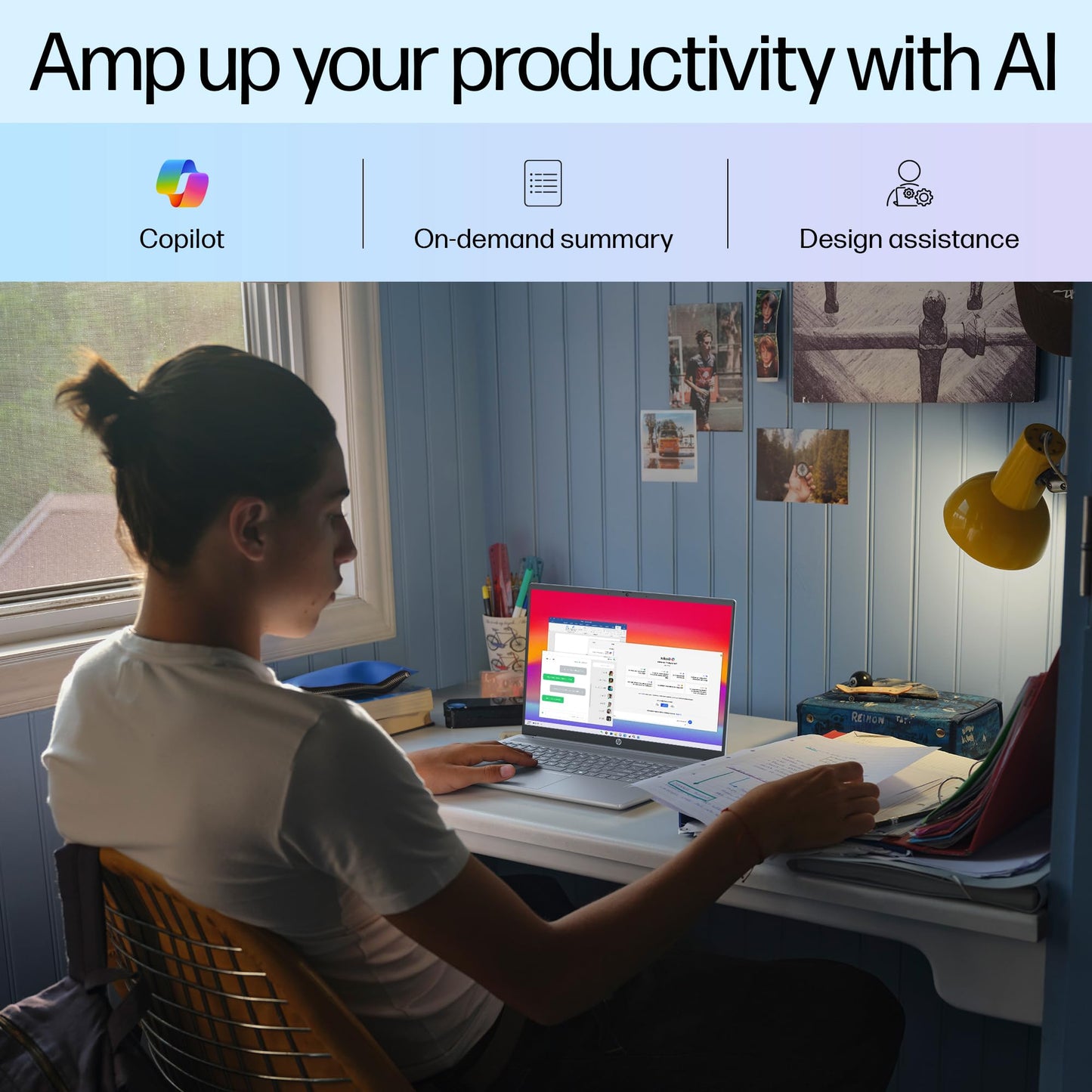 HP Pavilion AI Laptop, Intel Core Ultra 5 125U, 10-12 Tops, 16GB LPDDR5, 512GB SSD, 16-inch(40.6cm), 2K, 300 nits, WUXGA, Intel Graphics, 1080p FHD Camera(Win 11, Office 21, Silver, 1.77kg) af0015TU