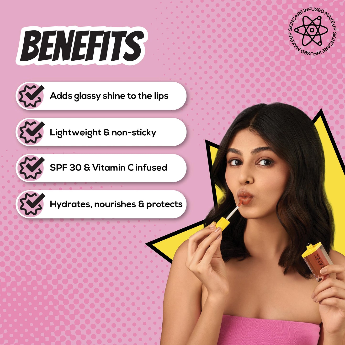 RENEE Everyday Lip Gloss - Honey Dew, Lightweight & Non-Sticky, with Subtle Tint, Hydrates, Nourishes & Protects with Spf 30, Enriched with Vitamin C, Cruelty-Free Skincare Infused Makeup, 3.5 Ml