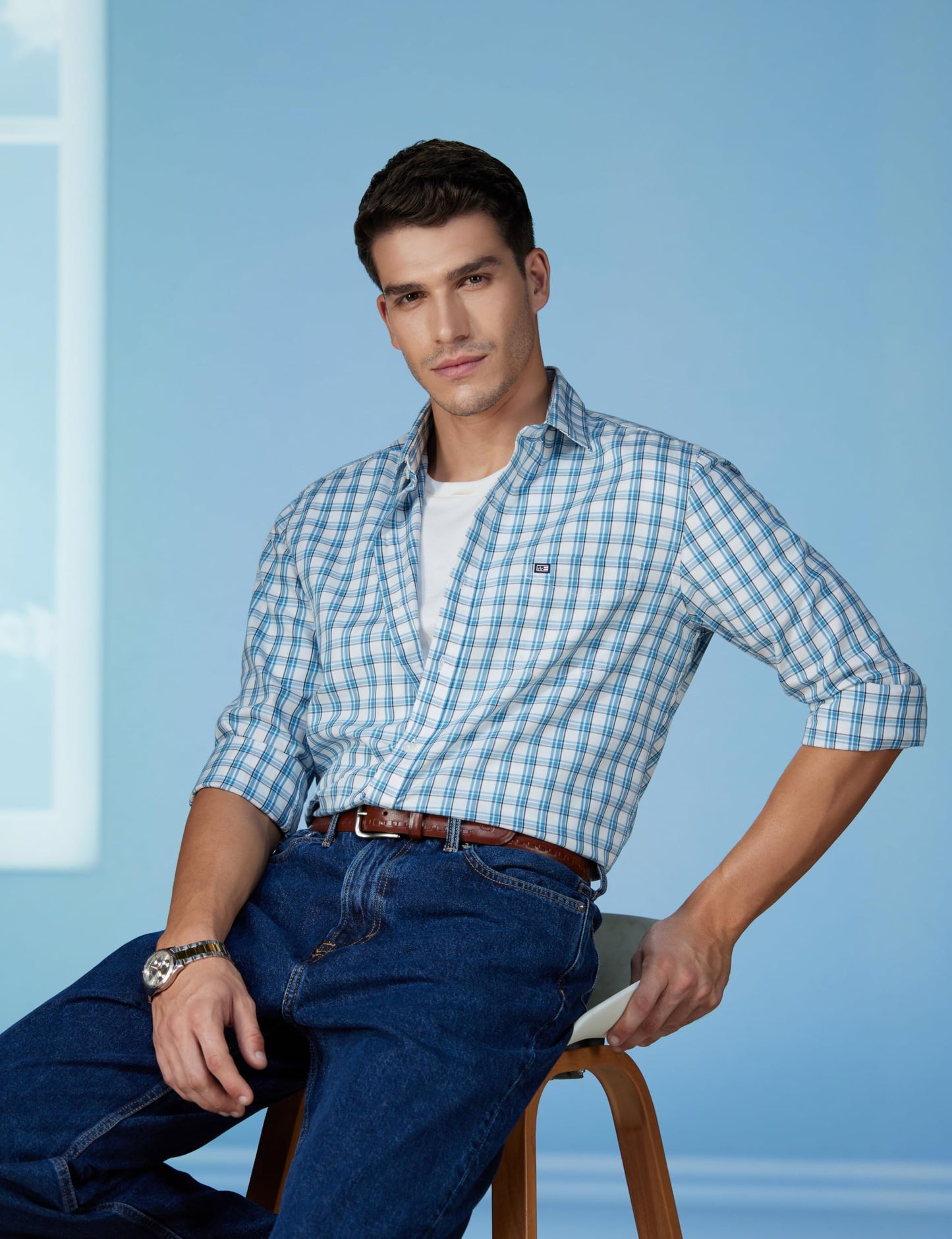 Arrow Men's Sport White Slim Fit Casual Shirt (ASAEOSH1518_40)