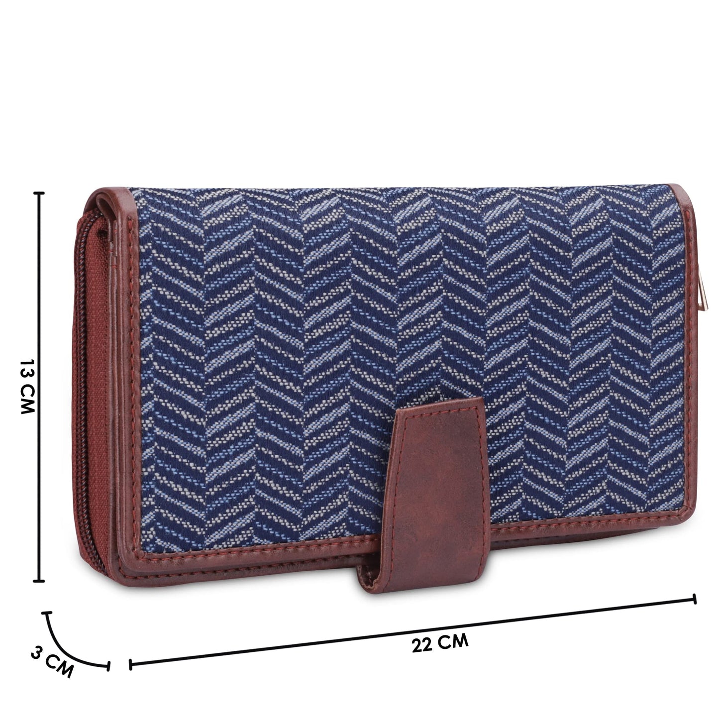 The Clownfish Filipia Ladies Wallet Womens Wrist Clutch Purse (Blue-Stripes)