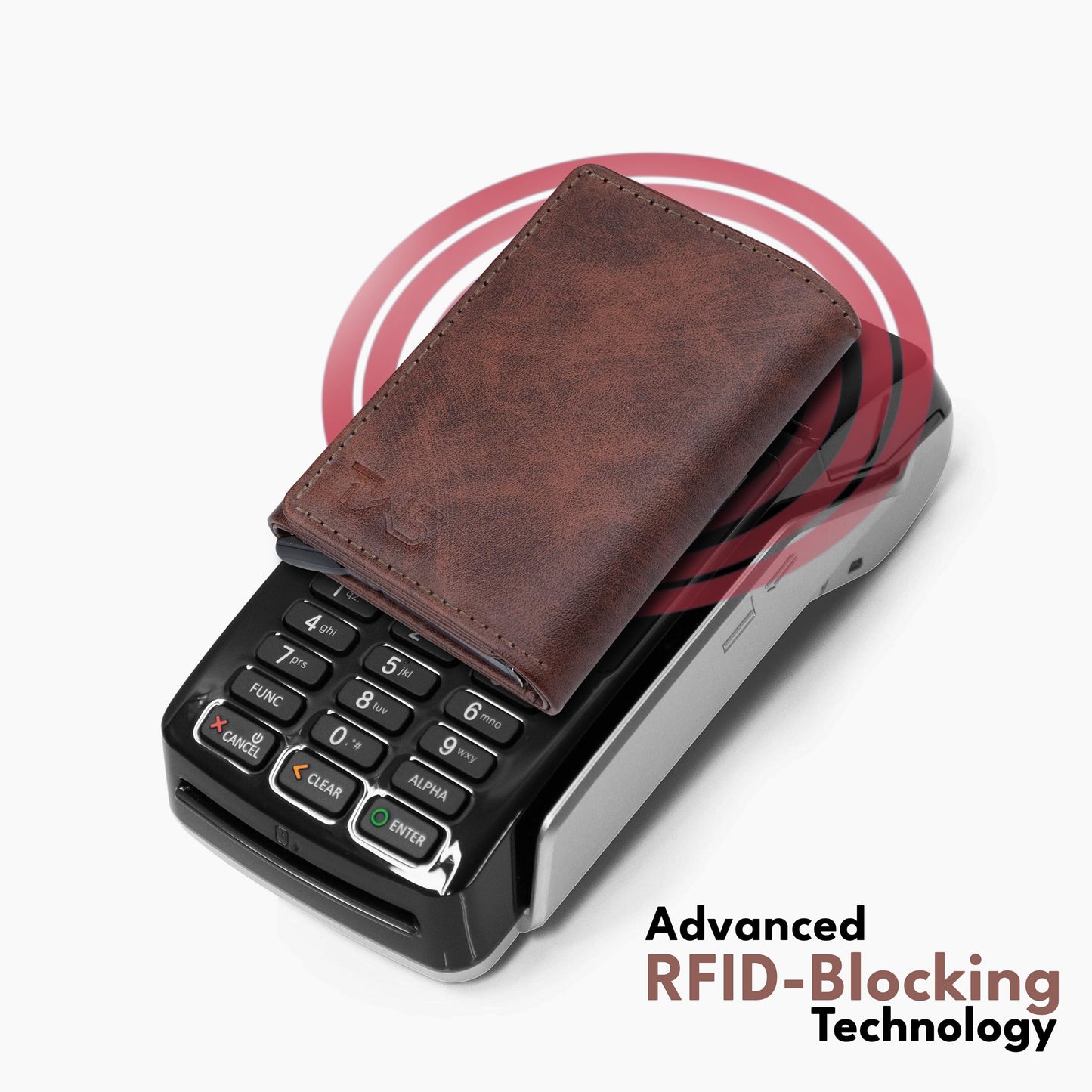 The Wallet Store Maverick RFID Protected Minimalist Wallet, Pop-Up Cardholder, Scan-Proof Aluminium Case, Holds 8 Credit/Debit Cards, Slim Men’s Wallet (Brown-D)
