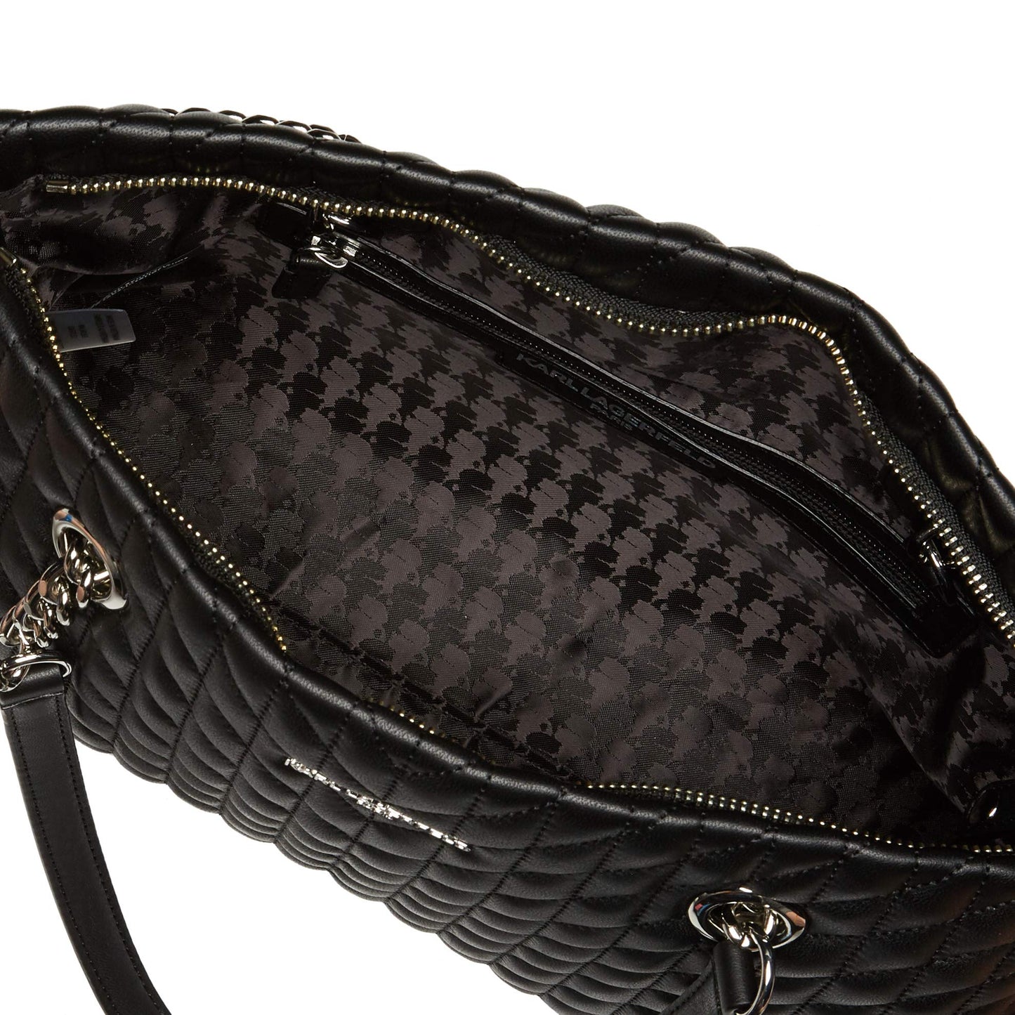 Karl Lagerfeld Paris Karolina Tote Bag, Blck/Silver, One Size