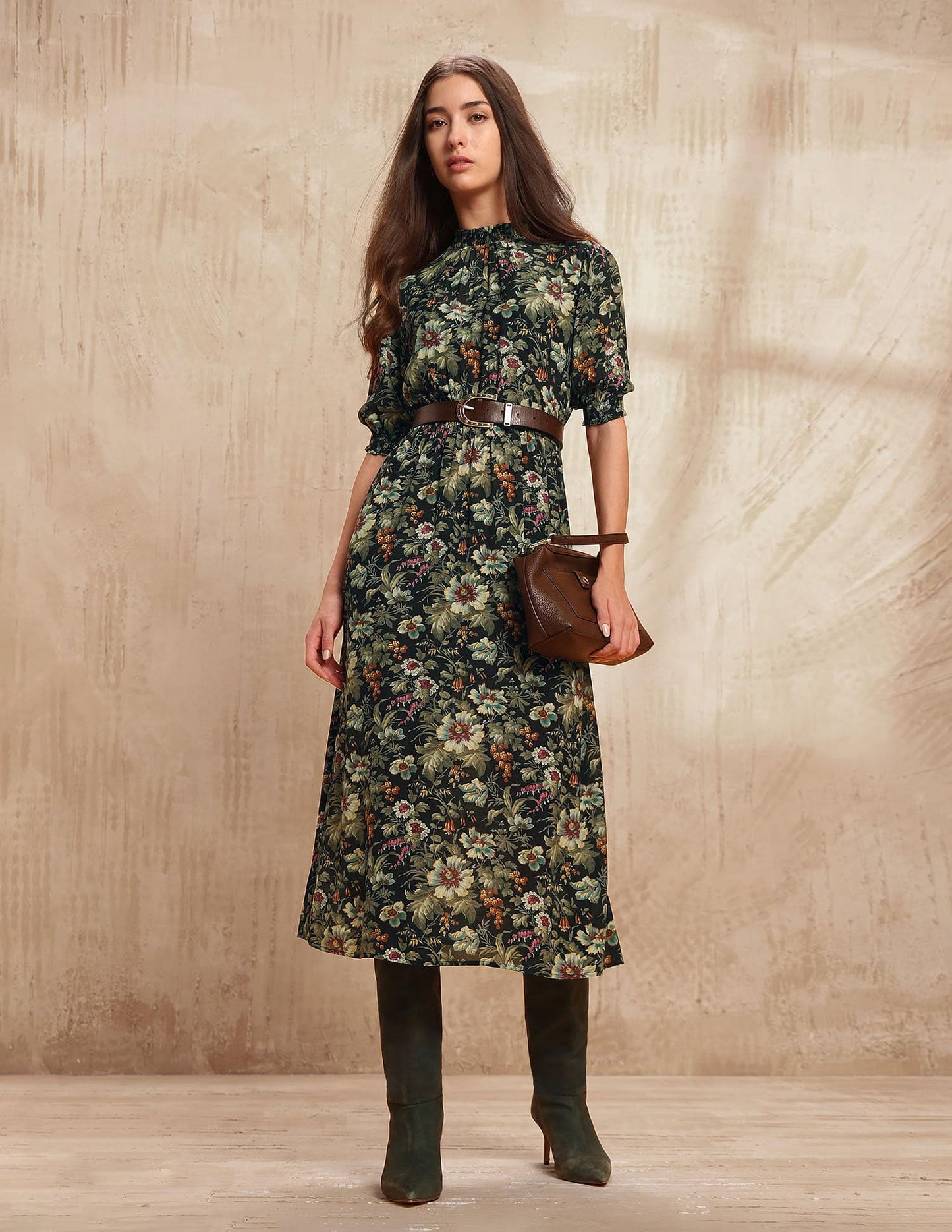 U.S. POLO ASSN. Women's Rayon A-Line Midi Dress