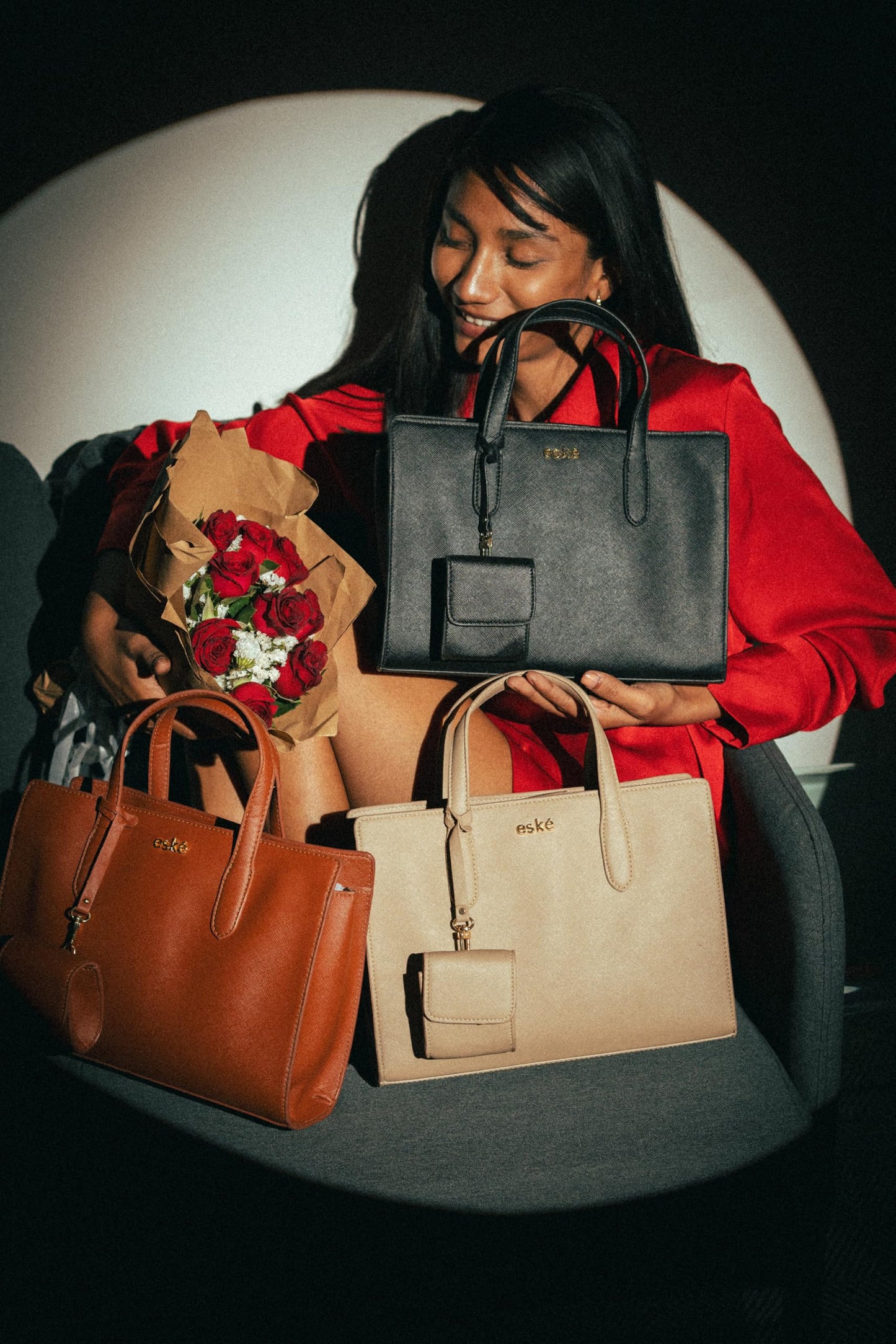 eske Amalia - Vegan Leather Solid Pattern Handbag for Women - Premium Handbags for Ladies