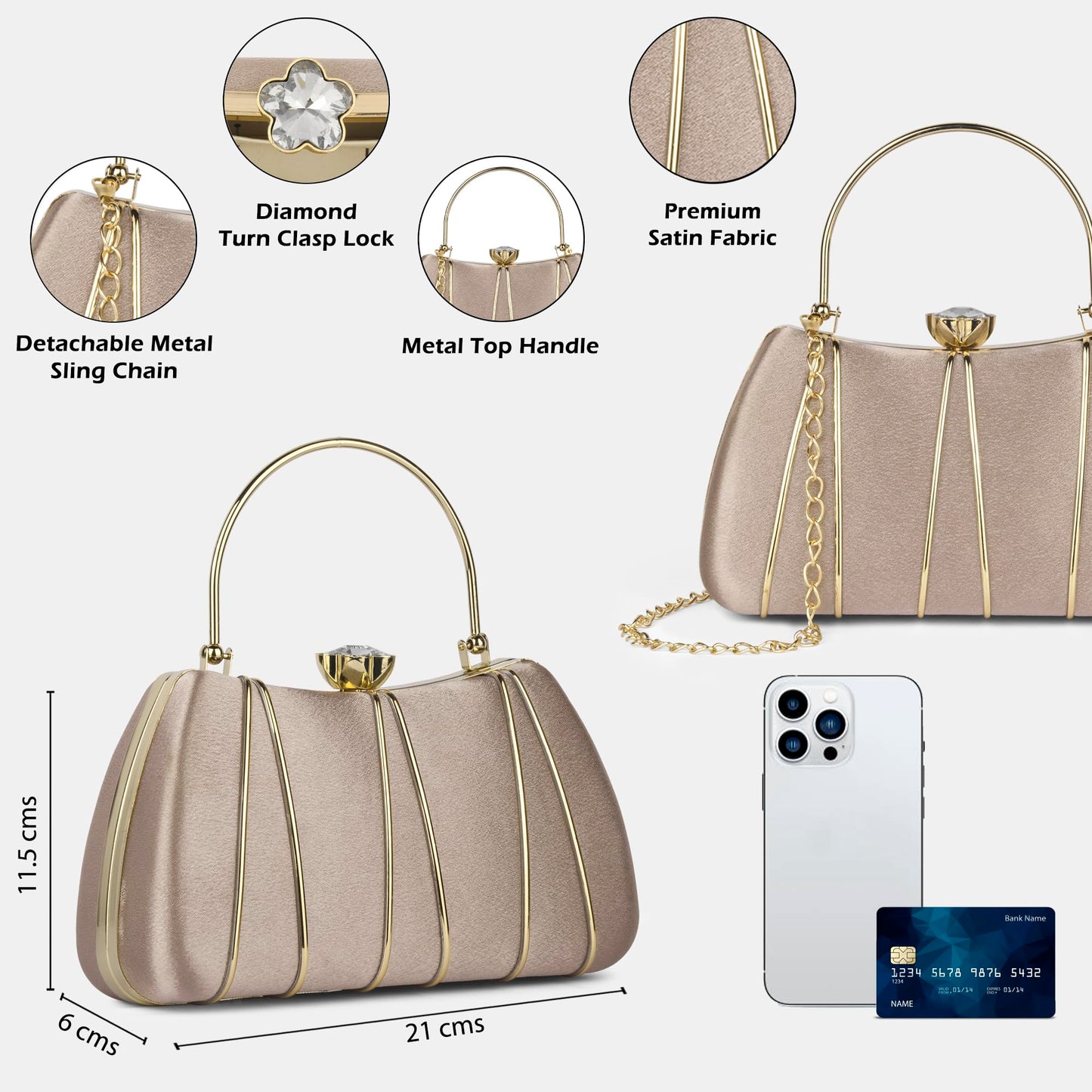 Lavie Women's Star Framed Clutch | Ladies Purse Handbag