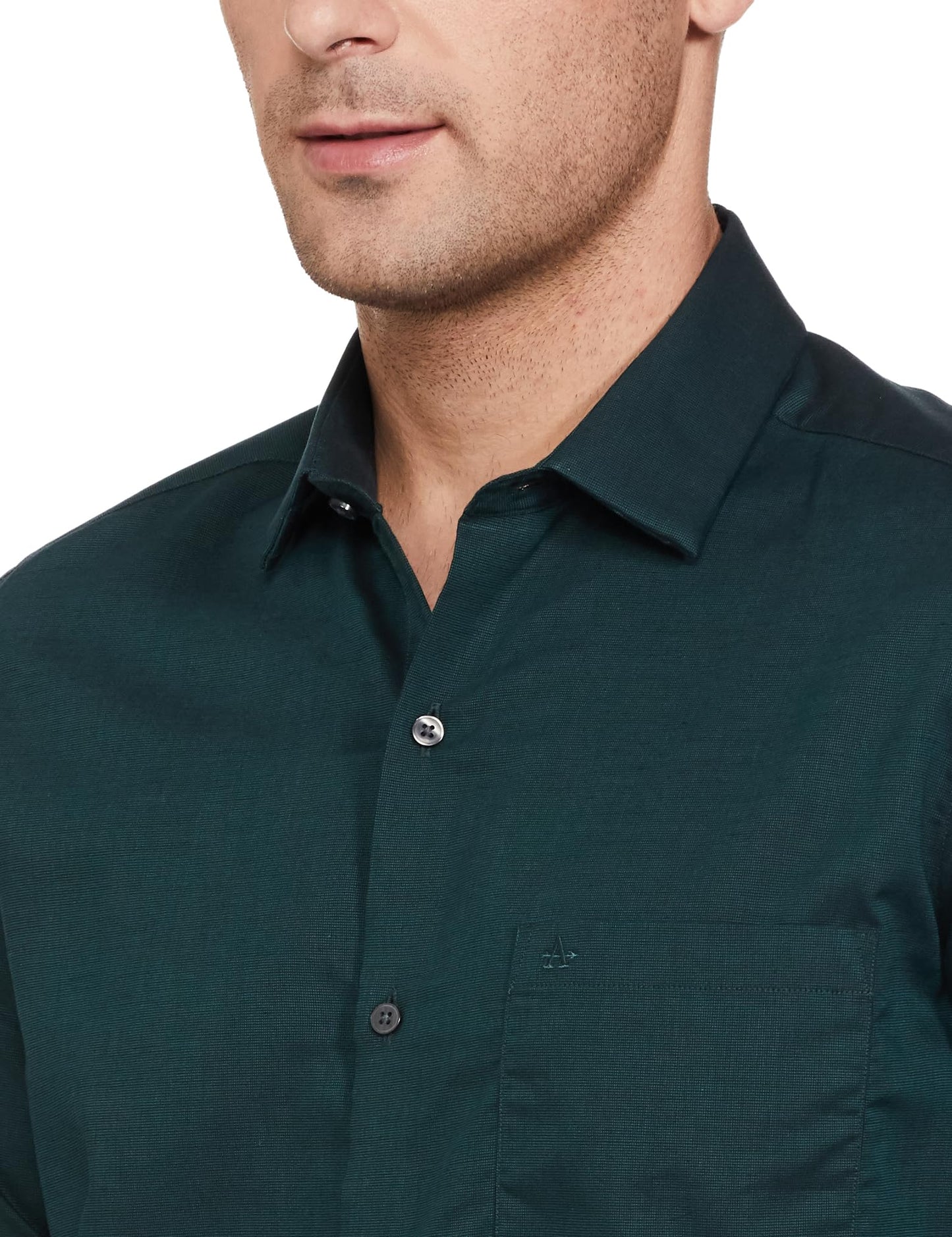 Arrow Men's Solid Full Sleeve Slim Fit Cutaway Collar Cotton Formal Shirt (ARADOSH1450_Dark Green_39)