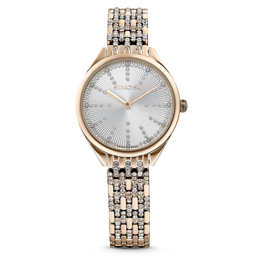 Swarovski Attract Watch, Swiss Made, Pavé, Crystal Bracelet, Gold Tone, Champagne Gold-Tone Finish