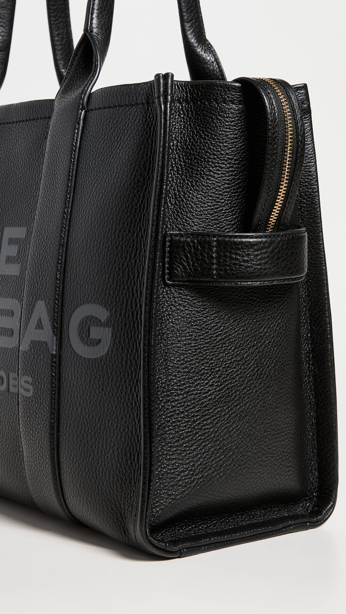 Marc Jacobs Women's The Leather Large Tote Bag, Black, One Size, The Large Tote