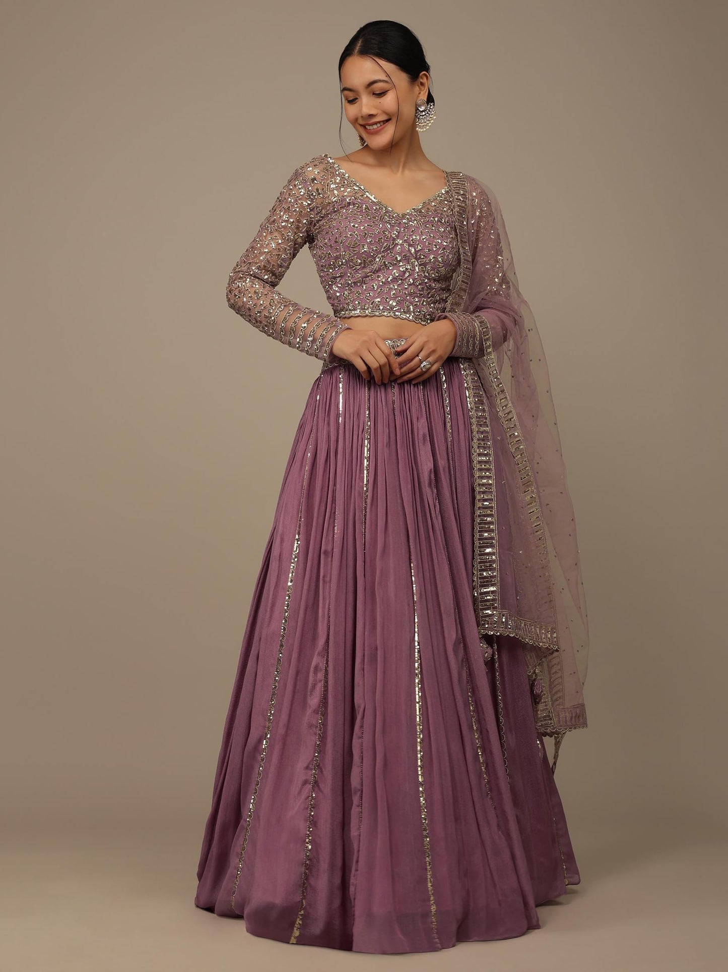 Zeel Clothing Women's Georgette Semi-stitched Sequins Zari Embroidered Lehenga Choli With Dupatta (7090-Pink--Lehenga-Choli-Latest; Free Size) (Pink)