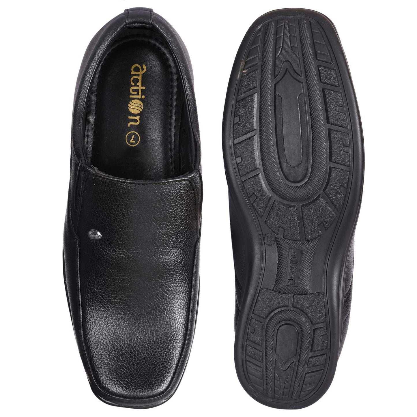 Action Shoes Men's Synthetic Leather Black Formal Shoes (9 UK/India)