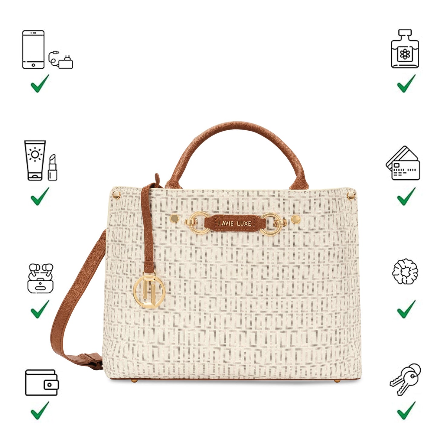 Lavie Luxe Laura 3 Compartment Tote Handbag | Tote Bag for Work | Ladies purse | Stylish Shoulder Bag | Gift for Women