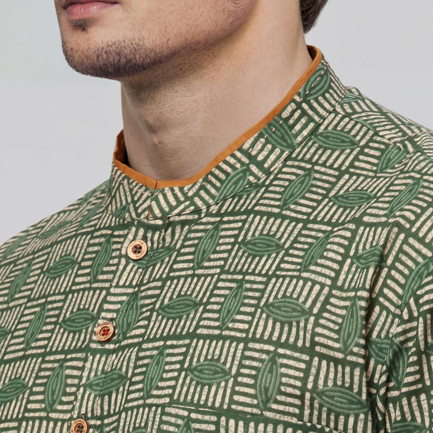 Raymond Ethnix Mens Dark Green Short Kurta