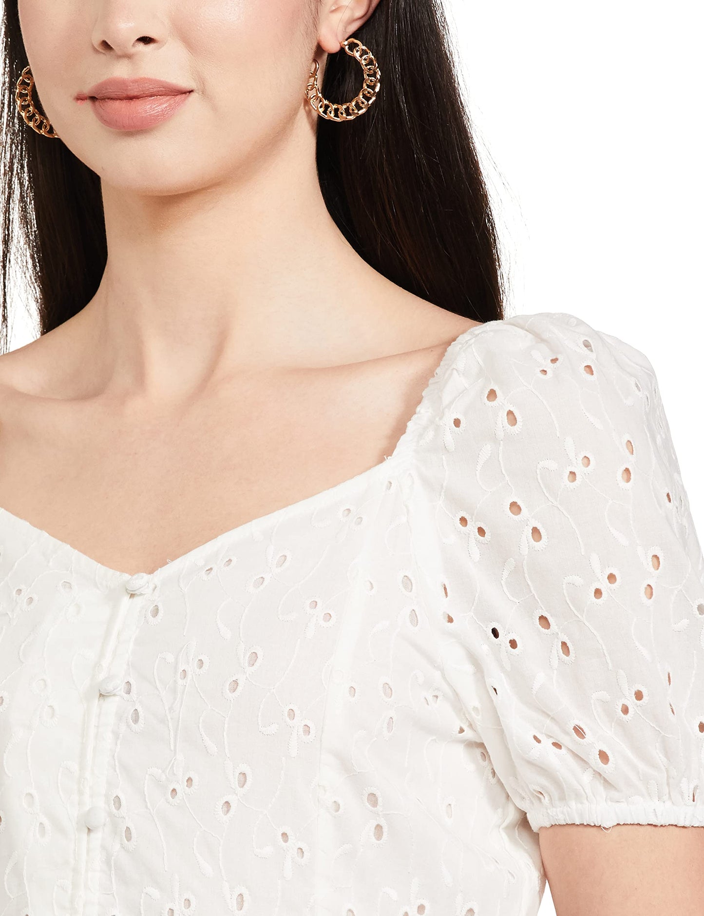 Max Women Cotton Regular Fit T-Shirt (SU23WTOP05IVORY_Ivory, XS