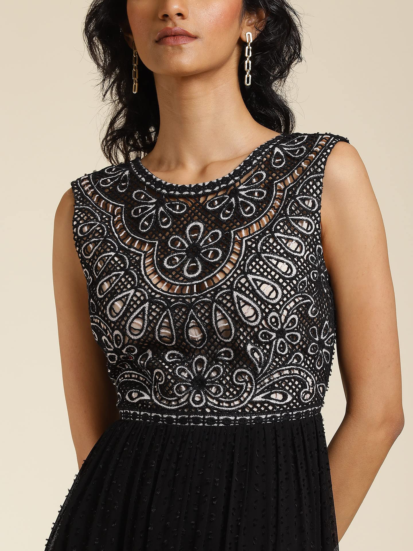 Label RITU KUMAR Women's Maxi Dress LDRVGT01N29386796-BLACK-M