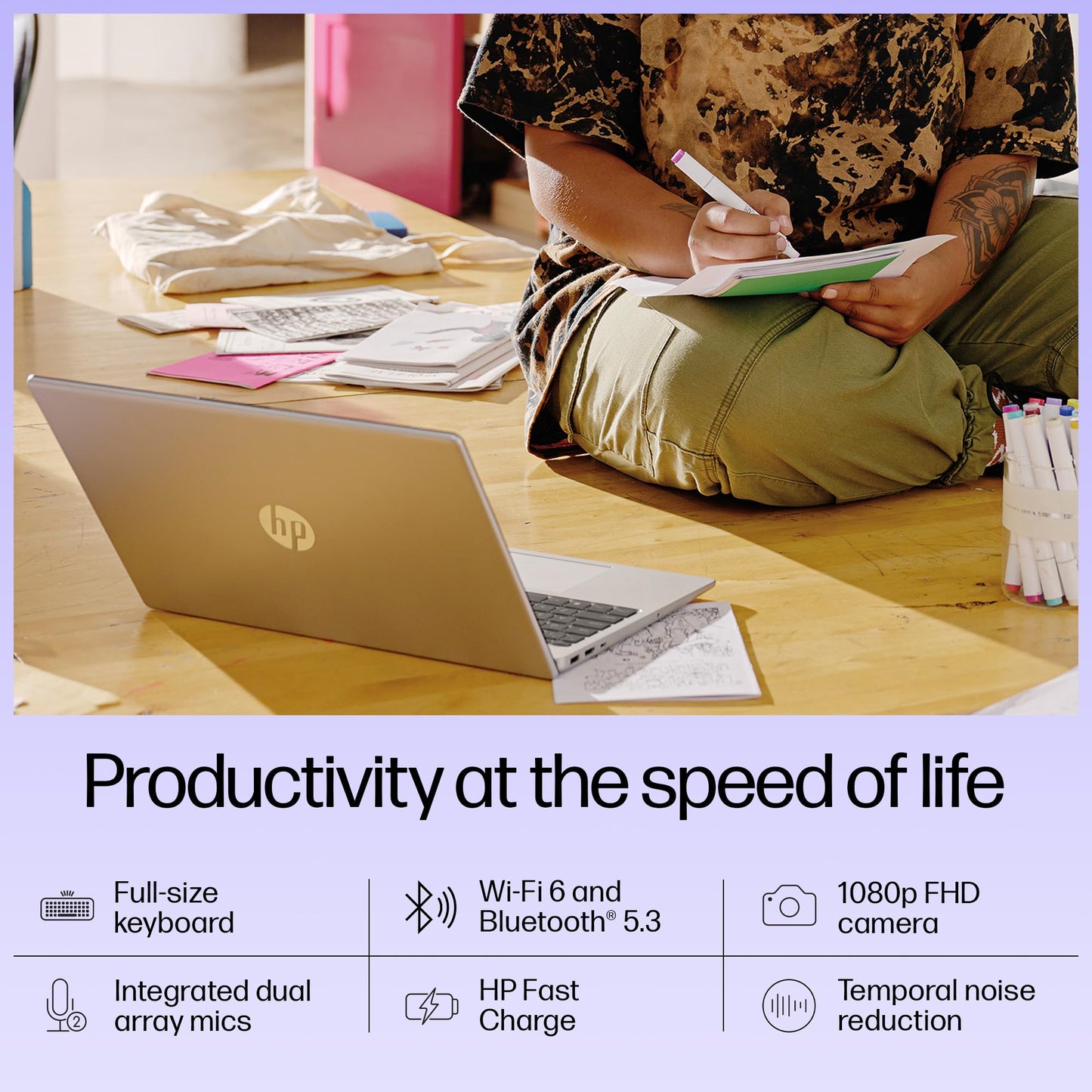 HP New 15 Laptop, Intel Ci3-12th Gen-1215U, 8GB DDR4 Ram, 512 GB M.2 NVMe SSD, Windows 11 + MS Office'2021, UHD Graphics, 15.6 inch(39.6 cm),FHD, Anti-Glare,1.59 kg, Natural Silver,15-fd0061TU