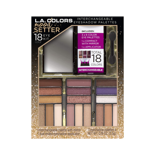 L.A. COLORS 18 Color Moodsetter Eyeshadow Pencil - Amazed, Matte & Shimmery Finish Multicolor, 16.5 G